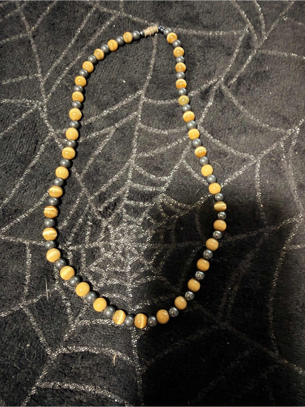 Source Unknown Yellow and Gray Beaded Necklace